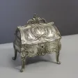Coffret à Bijoux En Métal Argenté Imitant Un Bureau