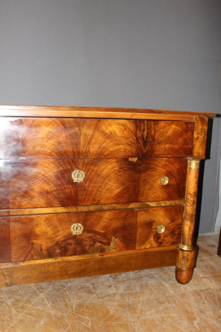 Commode Empire en noyer fin XIX