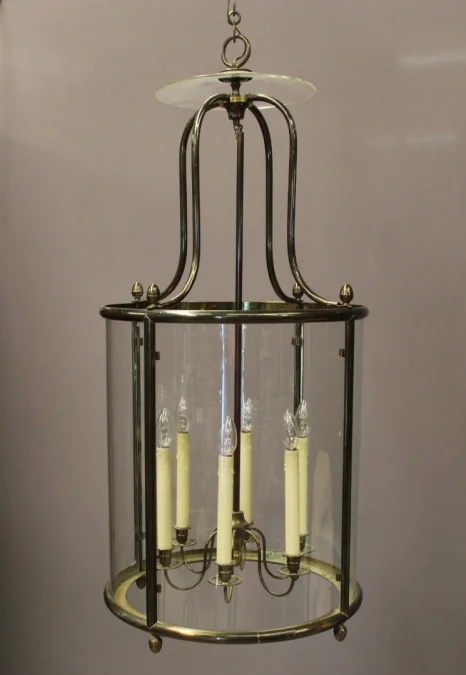 Importante Lanterne à Six Feux En Laiton , Diamètre 52 cm époque XX