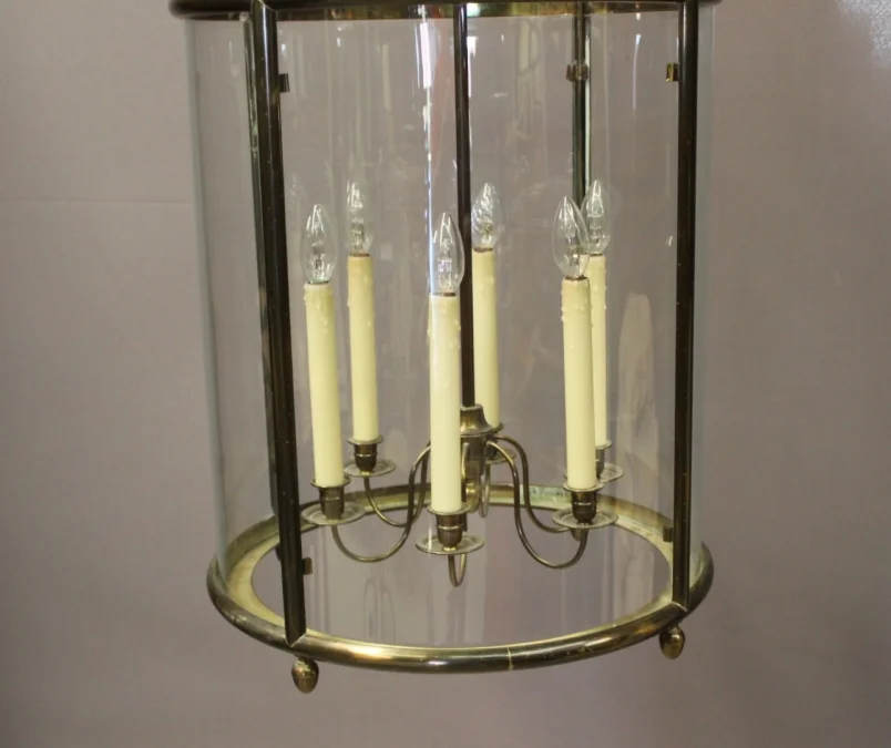 Importante Lanterne à Six Feux En Laiton , Diamètre 52 cm époque XX
