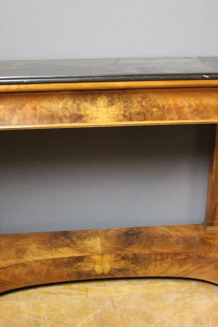 Console d'époque Restauration en noyer et bronze vers 1820