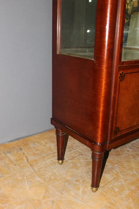 Vitrine en acajou et marqueterie fin XIX