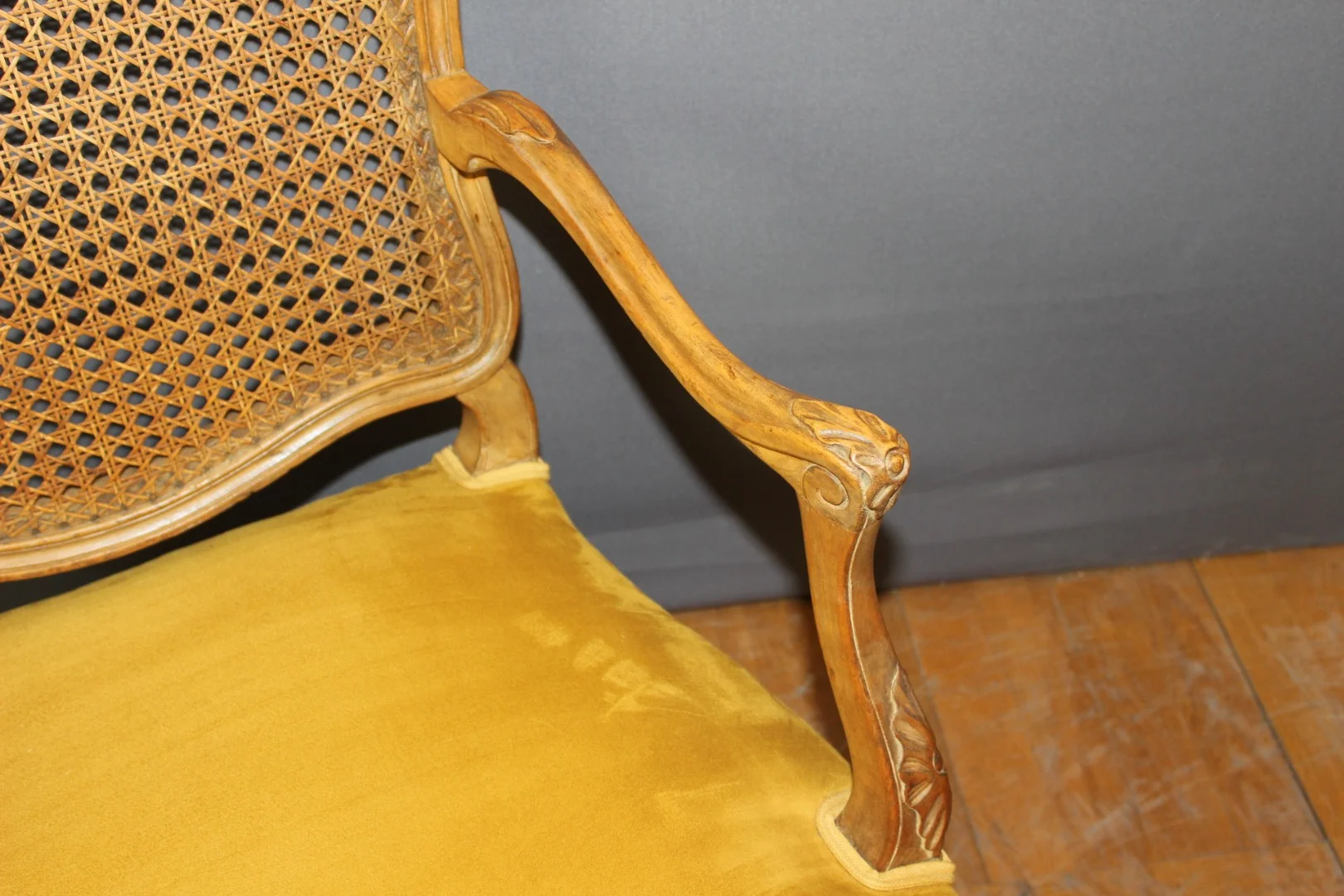 Fauteuil Régence à dos plat canné XIX