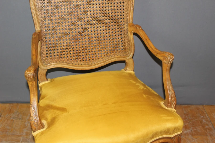Fauteuil Régence à dos plat canné XIX