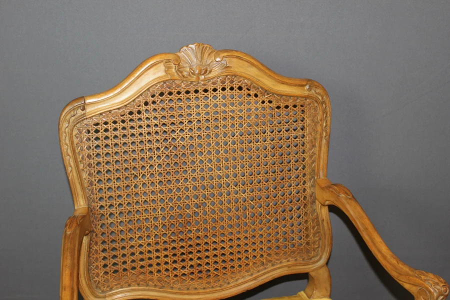 Fauteuil Régence à dos plat canné XIX