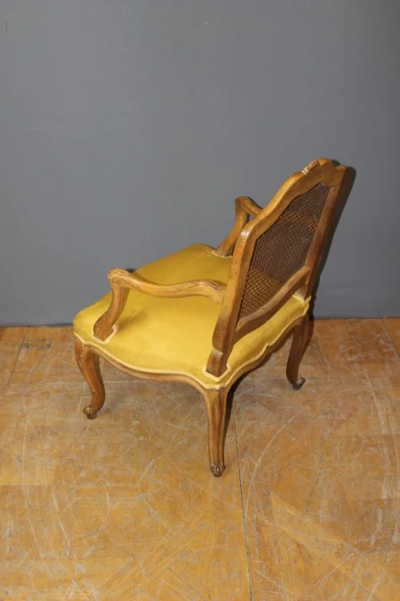 Fauteuil Régence à dos plat canné XIX