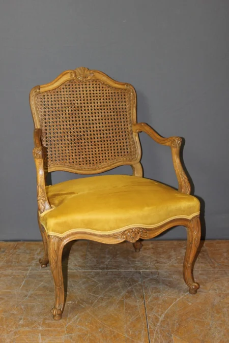 Fauteuil Régence à dos plat canné XIX