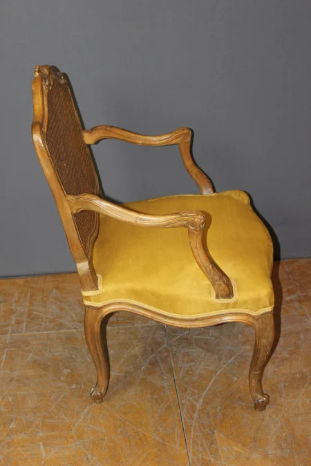 Fauteuil Régence à dos plat canné XIX