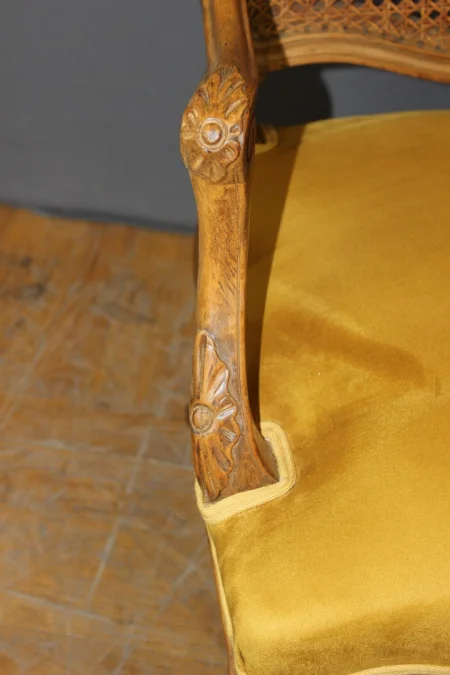 Fauteuil Régence à dos plat canné XIX