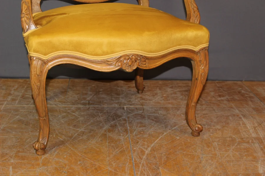 Fauteuil Régence à dos plat canné XIX