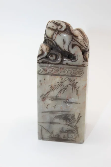 Cachet en Stéatite aux dragons vers 1900