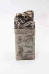 Cachet en Stéatite aux dragons vers 1900
