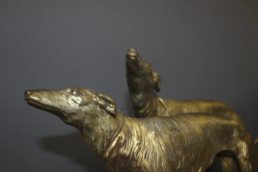 Chryséléphantine , Femme aux Lévriers  Par Georges Gori vers 1925