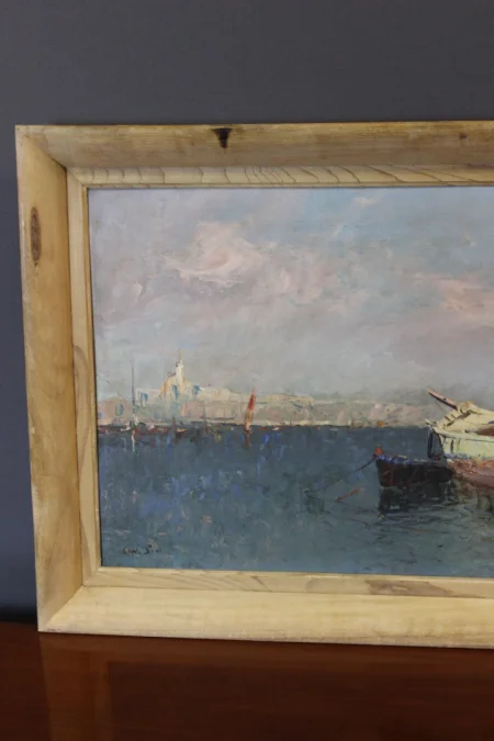 Huile sur panneau , vue de Saint Tropez par Karl Sim