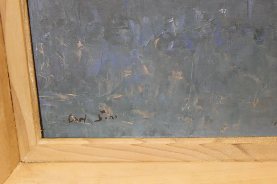 Huile sur panneau , vue de Saint Tropez par Karl Sim