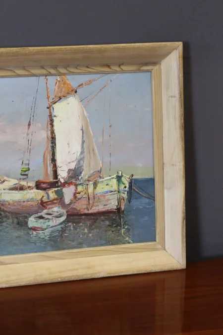 Huile sur panneau , vue de Saint Tropez par Karl Sim