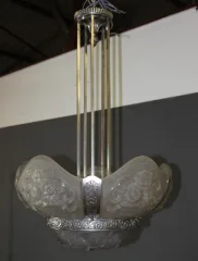 Lustre à plaques d'époque Art Déco , diamètre 52 cm vers 1930