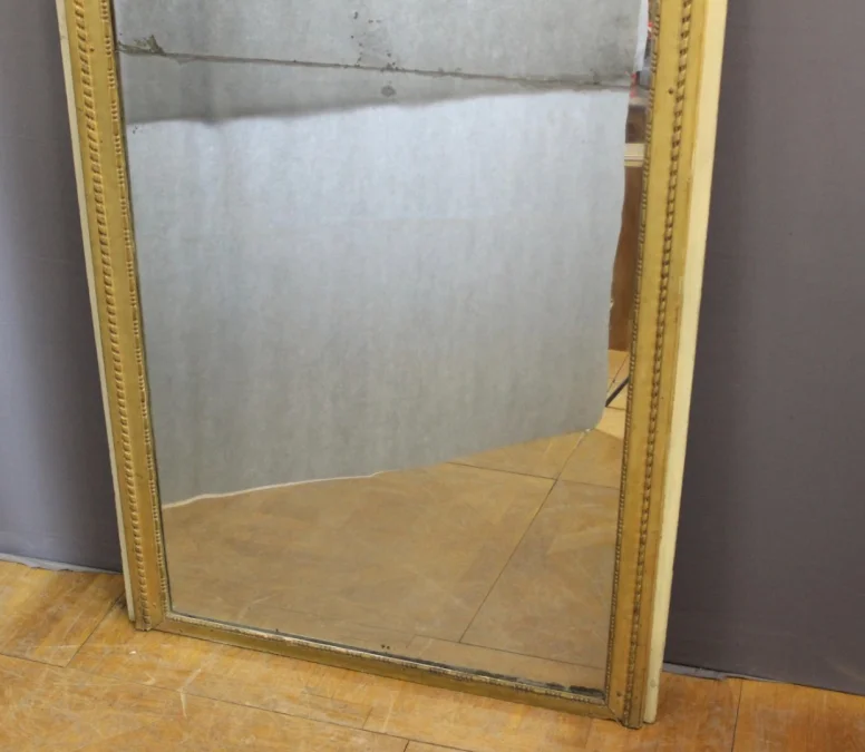 Important Miroir au mercure Louis XVI de boiserie début XIX