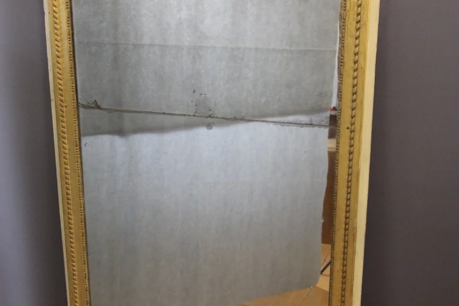 Important Miroir au mercure Louis XVI de boiserie début XIX