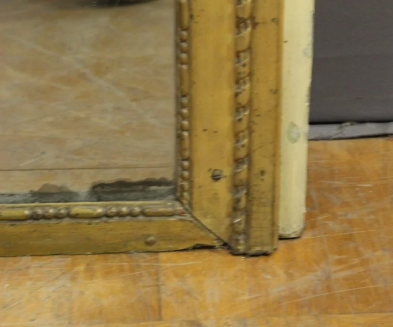 Important Miroir au mercure Louis XVI de boiserie début XIX