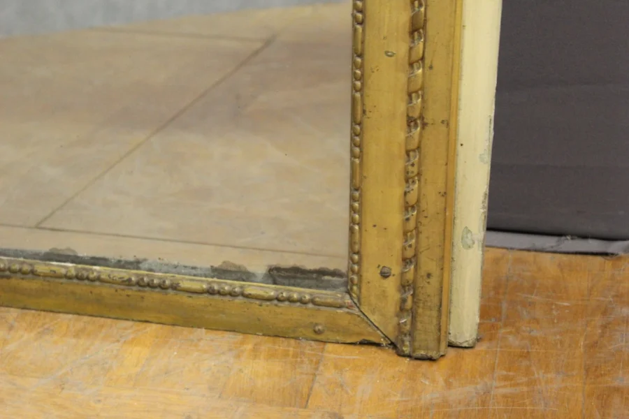 Important Miroir au mercure Louis XVI de boiserie début XIX