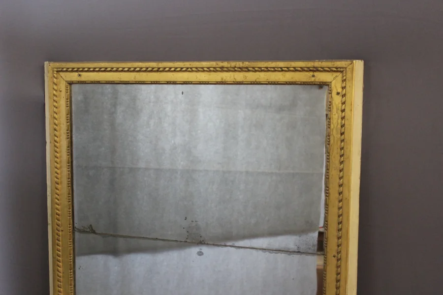 Important Miroir au mercure Louis XVI de boiserie début XIX