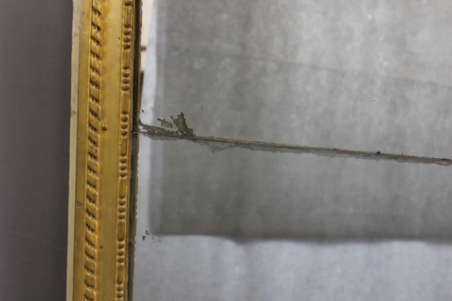 Important Miroir au mercure Louis XVI de boiserie début XIX