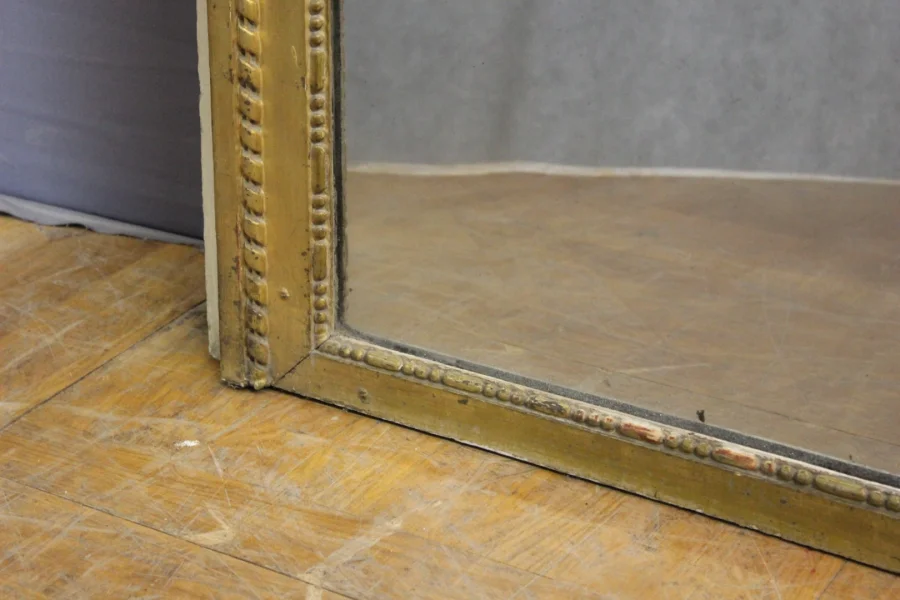 Important Miroir au mercure Louis XVI de boiserie début XIX
