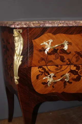 Louis XV Style Marquetry Chest Of Drawers, Circa 1930