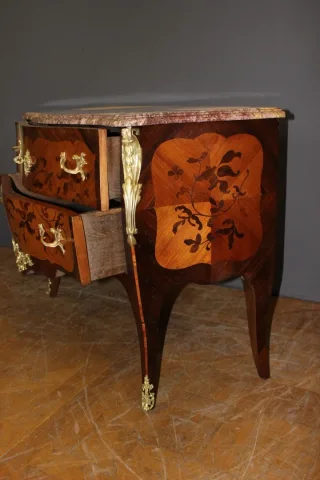 Louis XV Style Marquetry Chest Of Drawers, Circa 1930