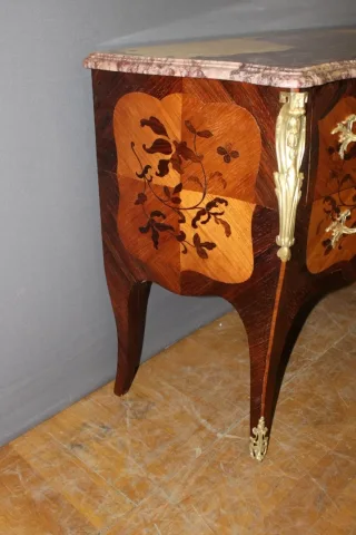 Louis XV Style Marquetry Chest Of Drawers, Circa 1930