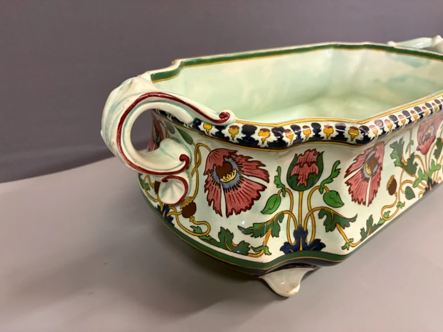 Jardinière en faïence Fine de Sarreguemines fin XIX