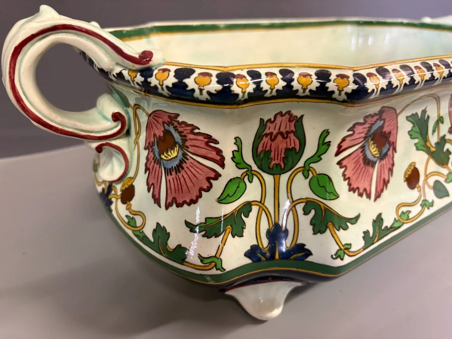 Jardinière en faïence Fine de Sarreguemines fin XIX