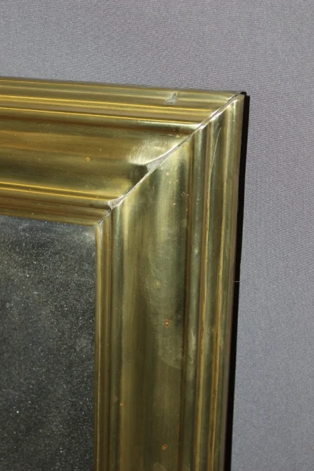Miroir de Bistrot en Laiton et Miroir au Mercure XIX