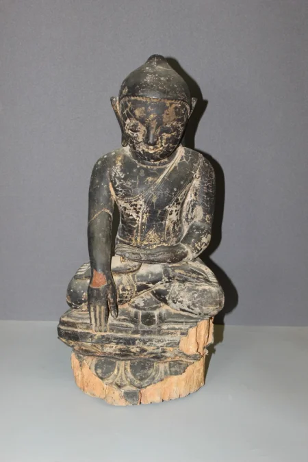 Black Lacquered Wood Buddha Burma Late 18th Century