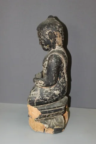 Black Lacquered Wood Buddha Burma Late 18th Century