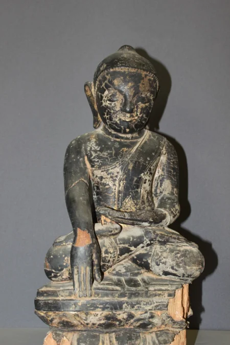 Black Lacquered Wood Buddha Burma Late 18th Century