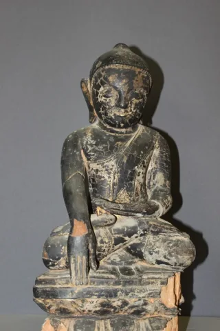 Black Lacquered Wood Buddha Burma Late 18th Century