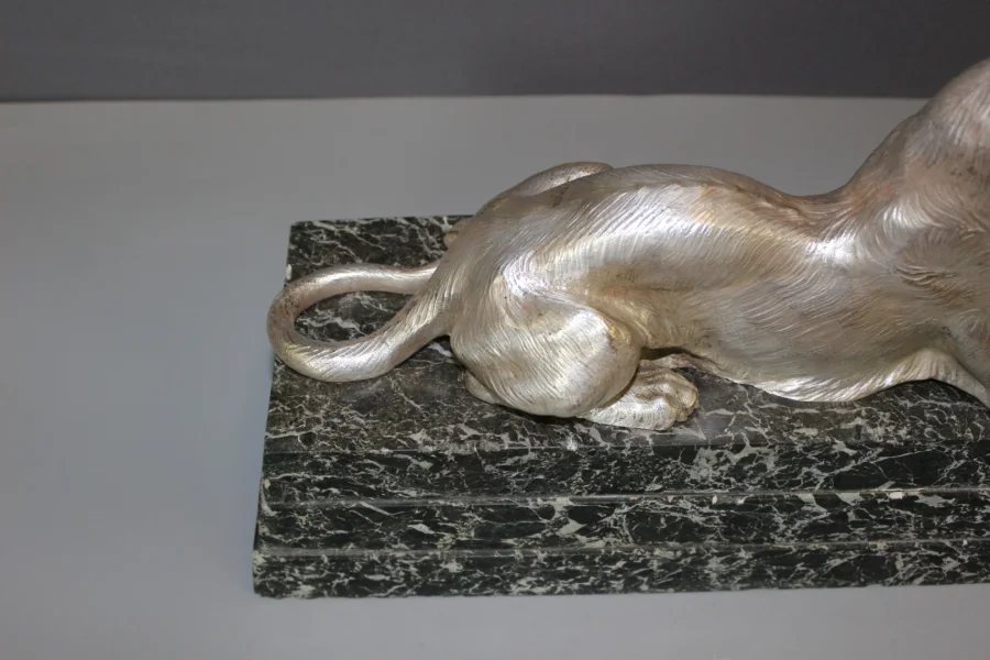 Lioness In Silver Bronze Circa 1930