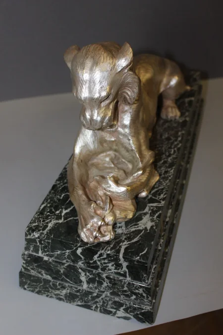 Lioness In Silver Bronze Circa 1930