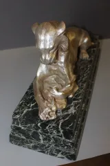 Lioness In Silver Bronze Circa 1930