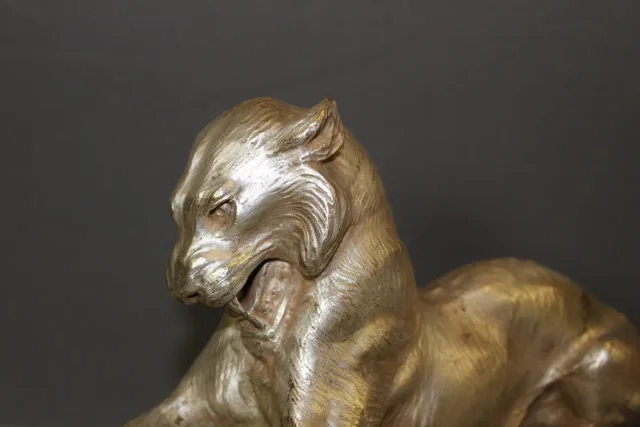 Lioness In Silver Bronze Circa 1930