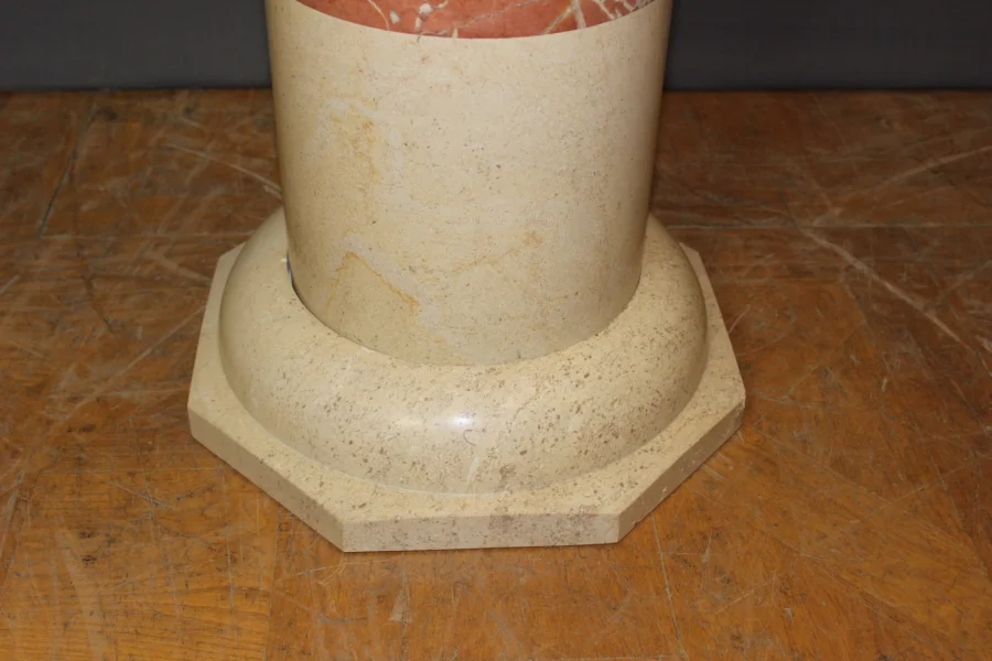 Colonne et sa vasque en marbre et céramique vers 1980