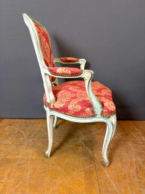 Pair Of Louis XV Style Polychrome Beech Cabriolets