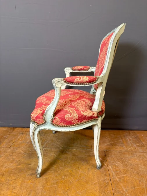 Pair Of Louis XV Style Polychrome Beech Cabriolets