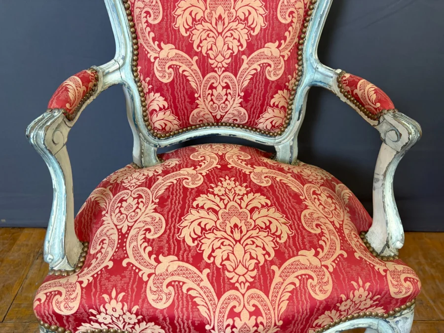 Pair Of Louis XV Style Polychrome Beech Cabriolets