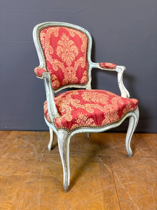 Pair Of Louis XV Style Polychrome Beech Cabriolets