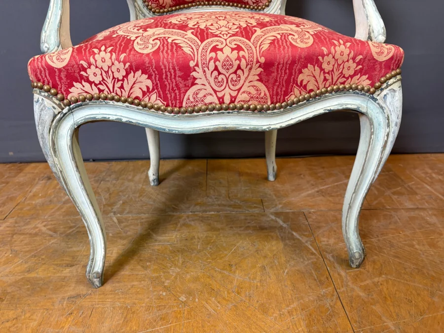 Pair Of Louis XV Style Polychrome Beech Cabriolets