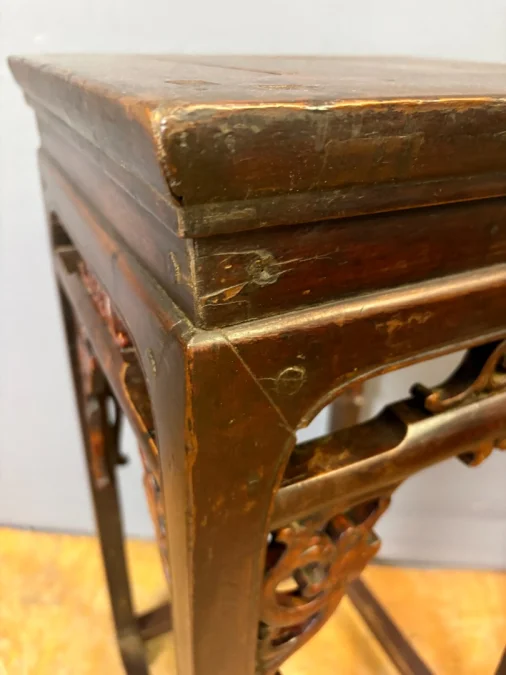 Chinese Sellette In Lacquered Wood, Late 19th Century