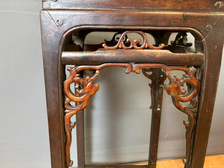 Chinese Sellette In Lacquered Wood, Late 19th Century